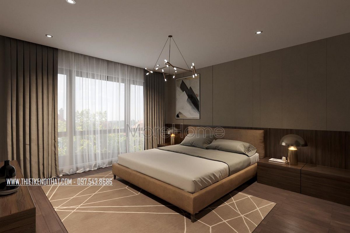 Thiết kế phòng ngủ biệt thự Ecopark Văn Giang 